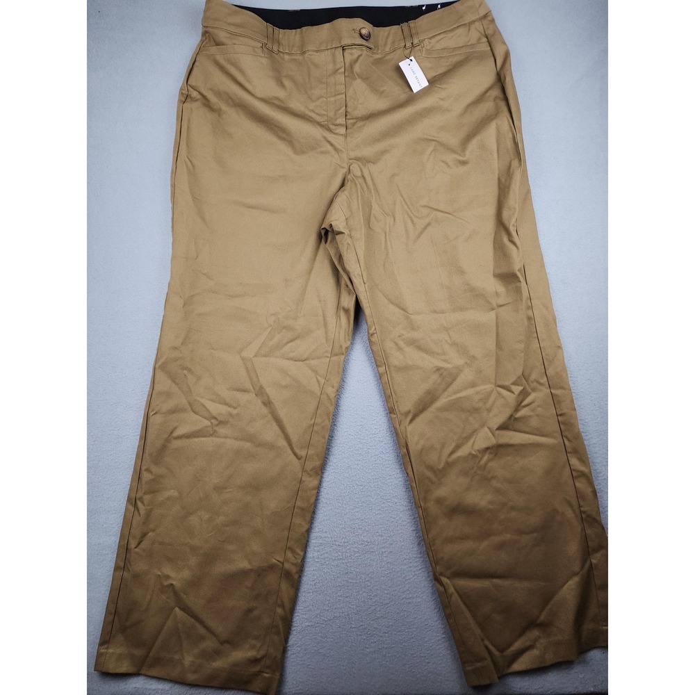 Lane Bryant Pants Womens 22 Beige Chino Straight Twill Stretch NWT Work Career